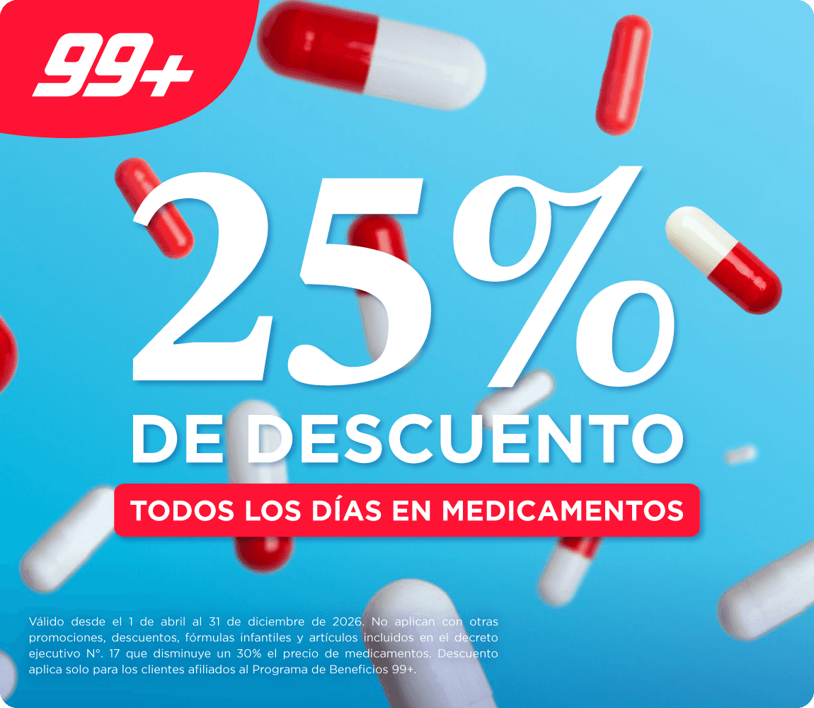 25% de descuento todos los días en medicamentos con Super 99+