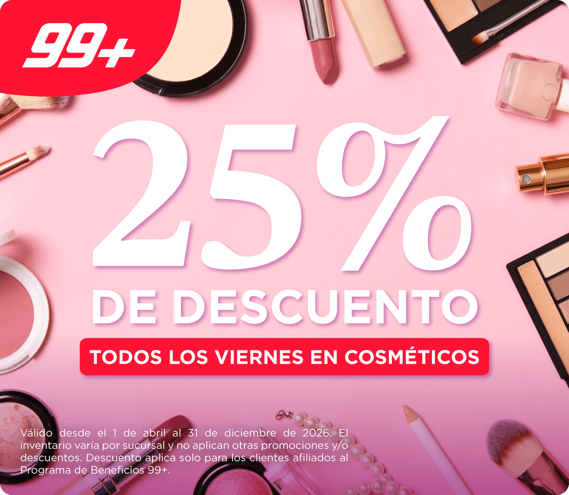 25% de descuento en cosméticos los viernes con Super 99+