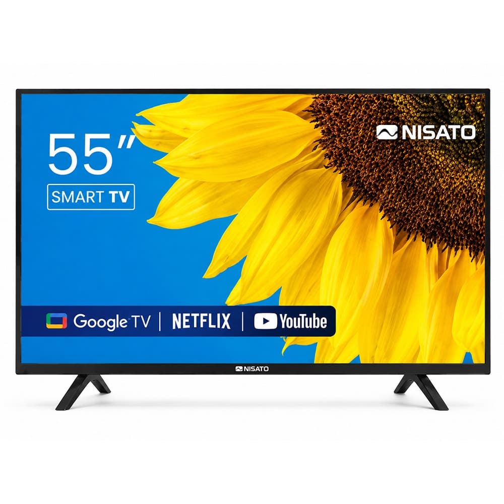 Televisor LED Nisato 55" Google TV con 25% de descuento en Panafoto