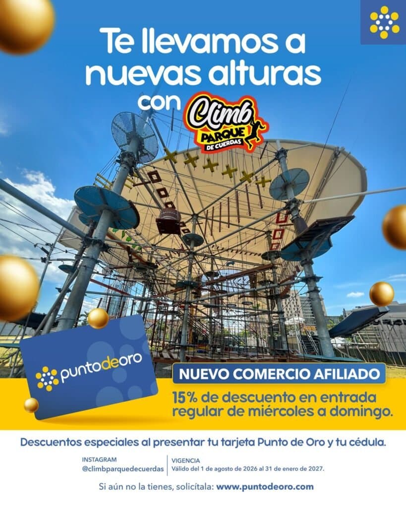 15% de descuento en Climb Parque de Cuerdas con Punto de Oro