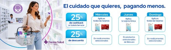 25% de cashback y 25% en medicamentos en Farmacia El Javillo con Global Bank