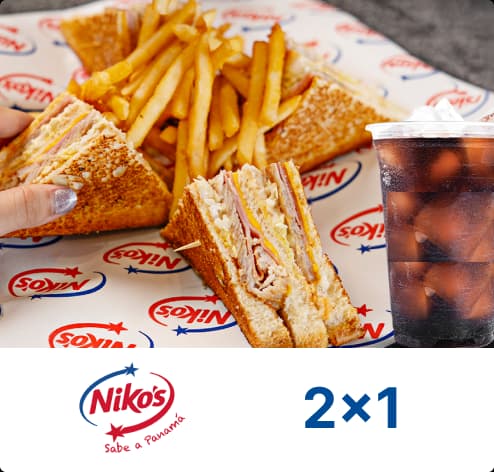 2x1 en combos de emparedados en Niko's Café los miércoles